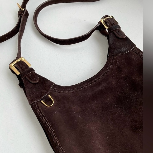 Ralph Lauren Chocolate Brown Suede Crossbody Bag - Picture 6 of 10
